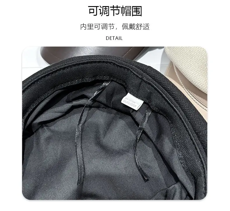 Women's Black Octagonal Beret Cap Spring Autumn Wear — feature 9