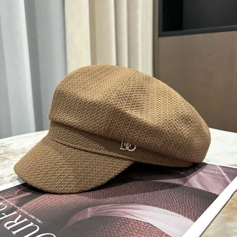 Women's Black Octagonal Beret Cap Spring Autumn Wear - Image 10