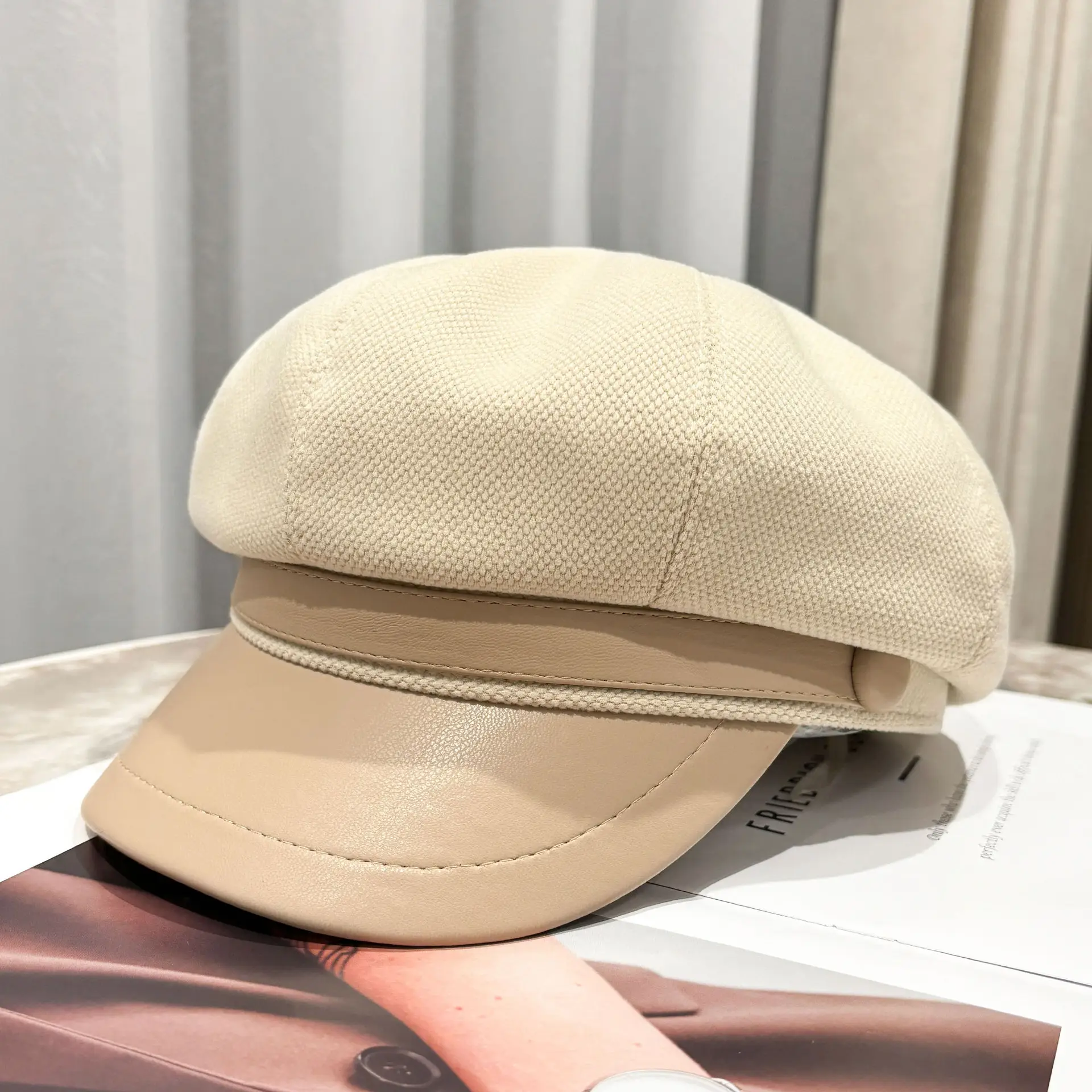 Women's Black Octagonal Beret Cap Spring Autumn Wear - Image 15