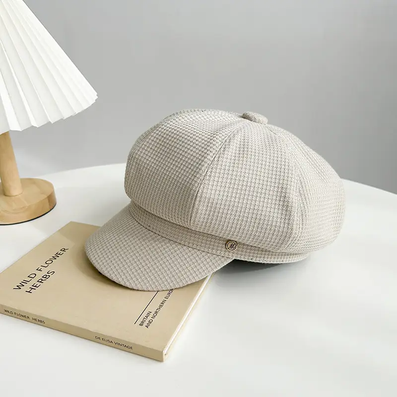 Women's Black Octagonal Beret Cap Spring Autumn Wear - Image 3