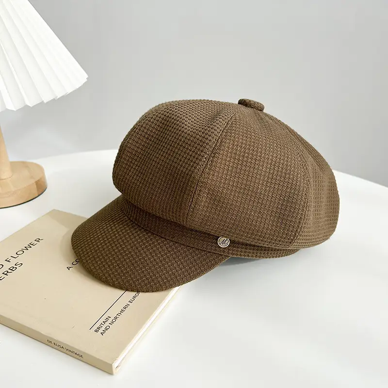 Women's Black Octagonal Beret Cap Spring Autumn Wear - Image 5
