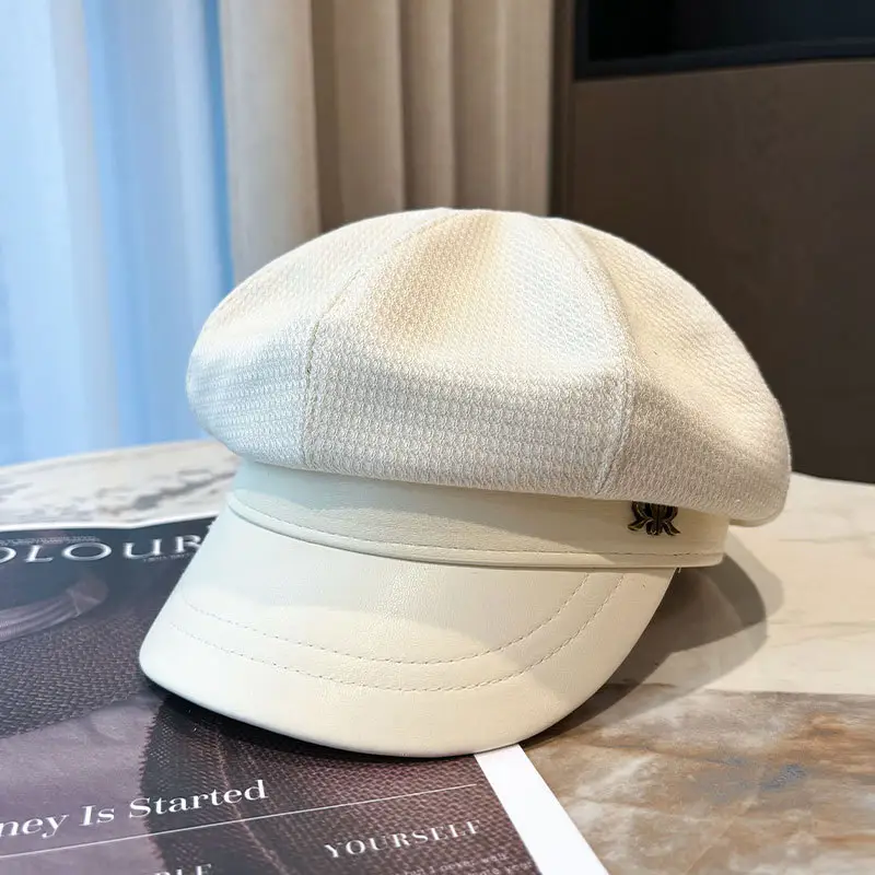 Women's Black Octagonal Beret Cap Spring Autumn Wear - Image 6