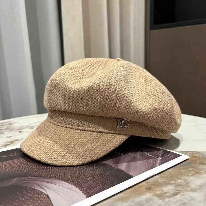 Women's Black Octagonal Beret Cap Spring Autumn Wear - Image 9