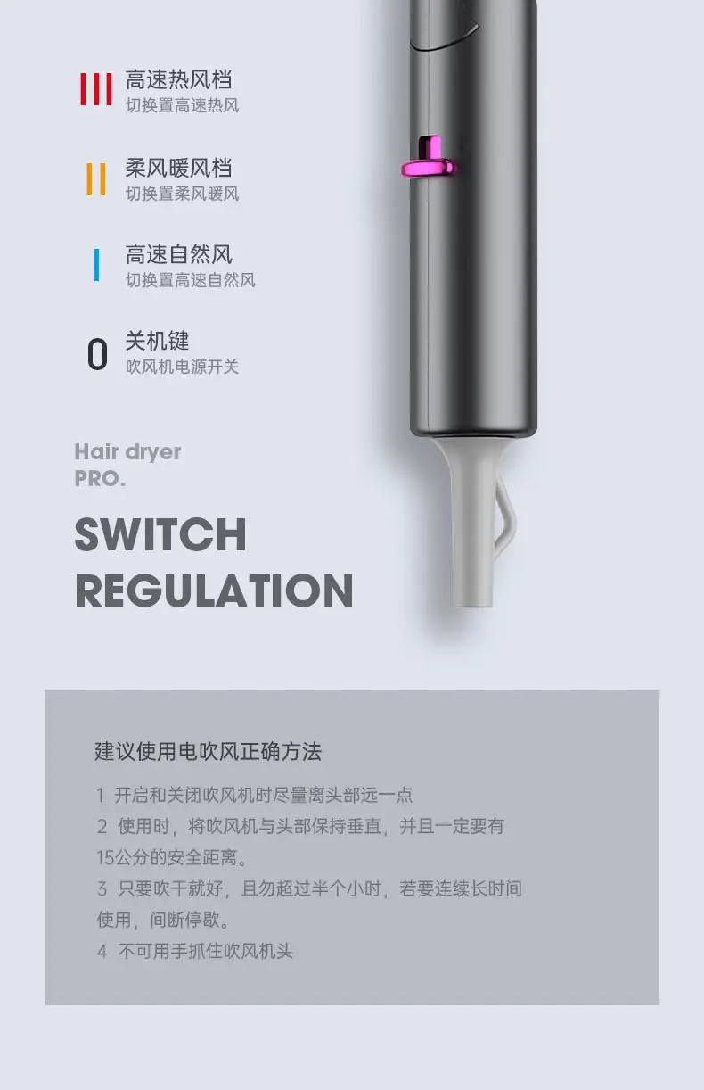 2300W Foldable Hair Dryer with Blue Light — feature 18