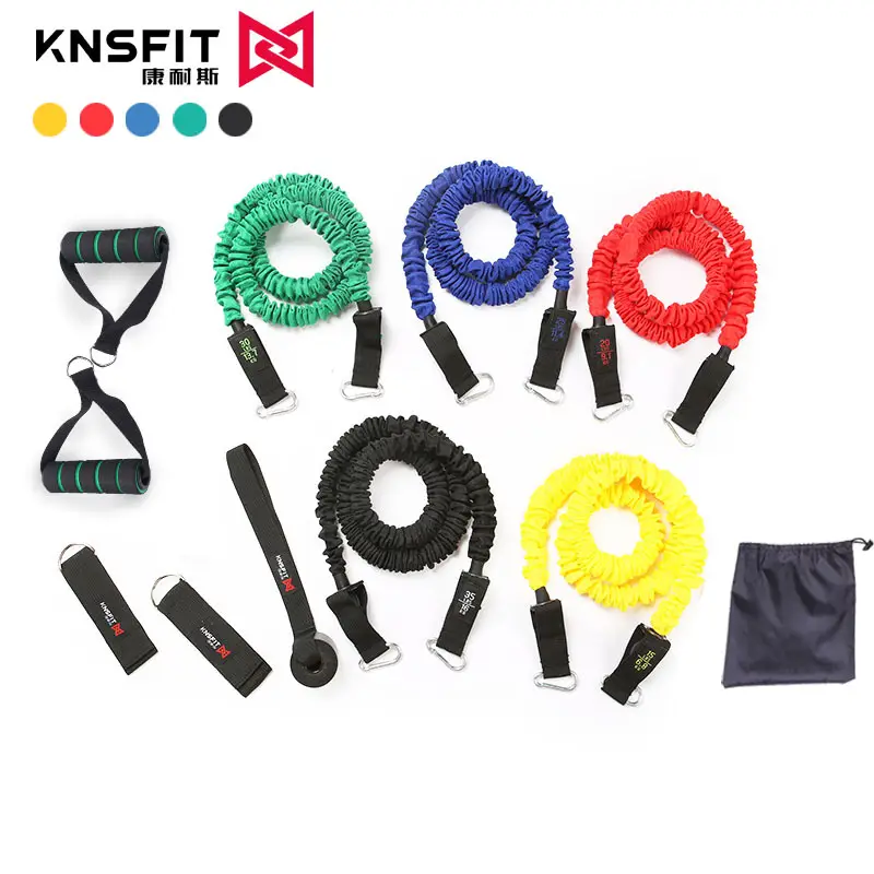 Anti-Breakage Resistance Rope 11-Piece Set Indoor Fitness Resistance Band Strength Training Elastic Band Equipment Latex Material - Image 9