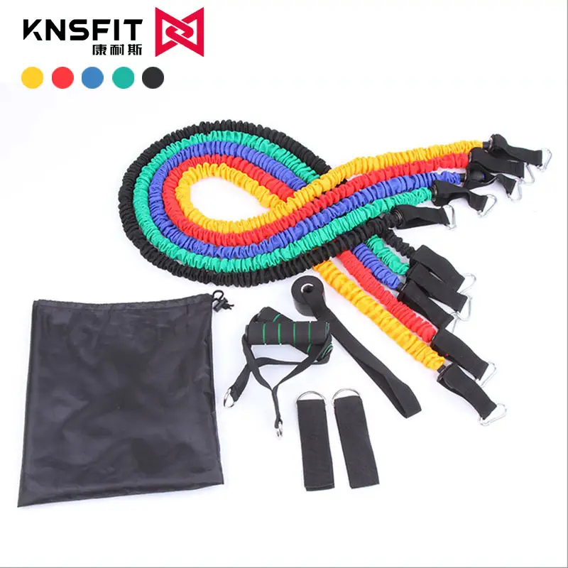 Anti-Breakage Resistance Rope 11-Piece Set Indoor Fitness Resistance Band Strength Training Elastic Band Equipment Latex Material - Image 8