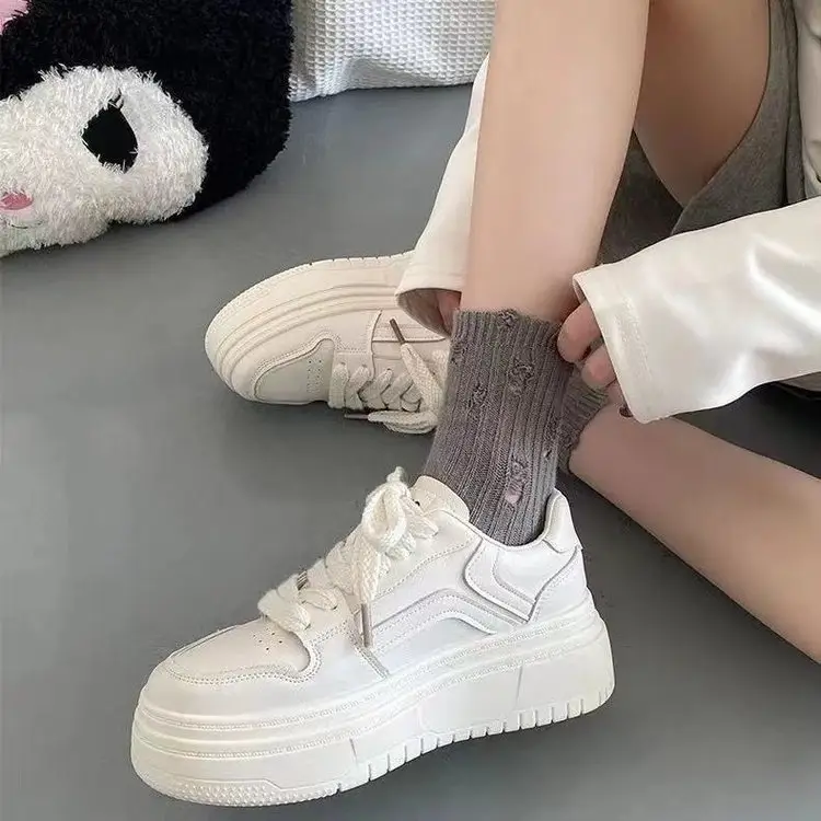 White Chunky Platform Sneakers for Kids Autumn 2024 - Image 6
