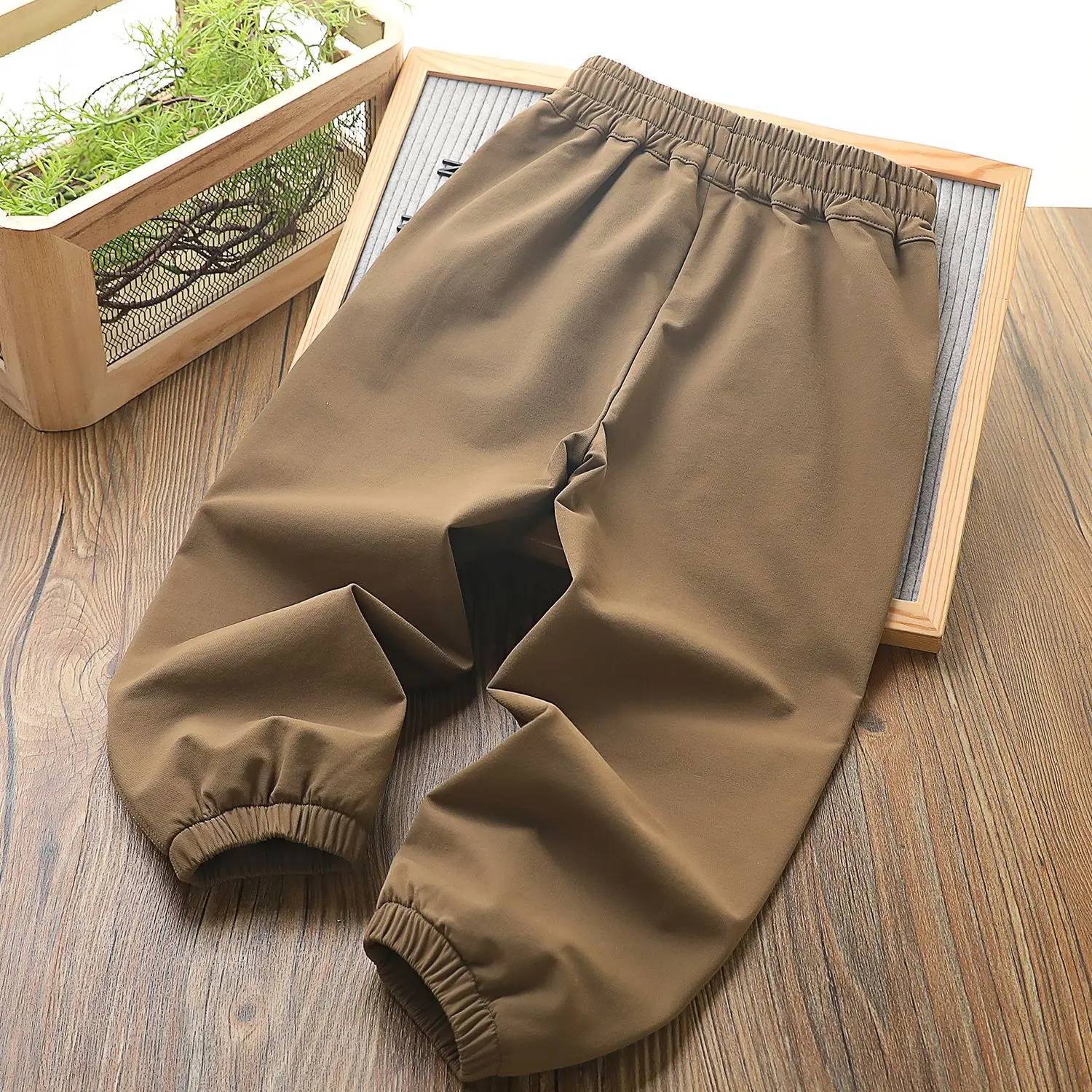 2025 Autumn Boys Woven Sports Pants Navy Blue - Image 6