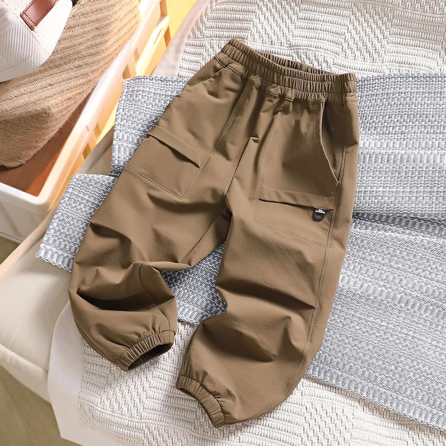 2025 Autumn Boys Woven Sports Pants Navy Blue — feature 10