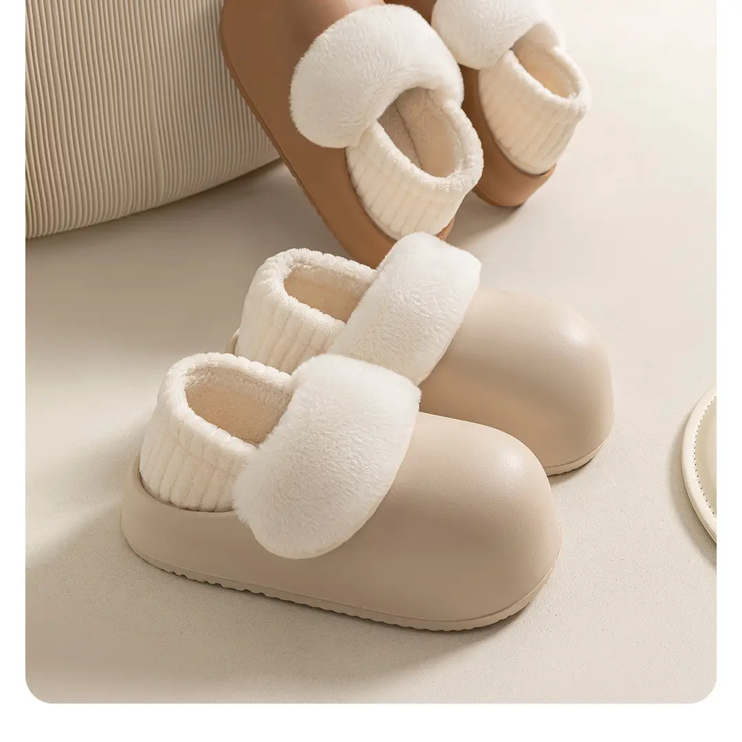 Waterproof Cotton Slippers for Women, Winter 2026 New Model, Detachable Heel, Home Thick-Soled Warm Plush Cotton Shoes for Outdoor Wear — feature 11