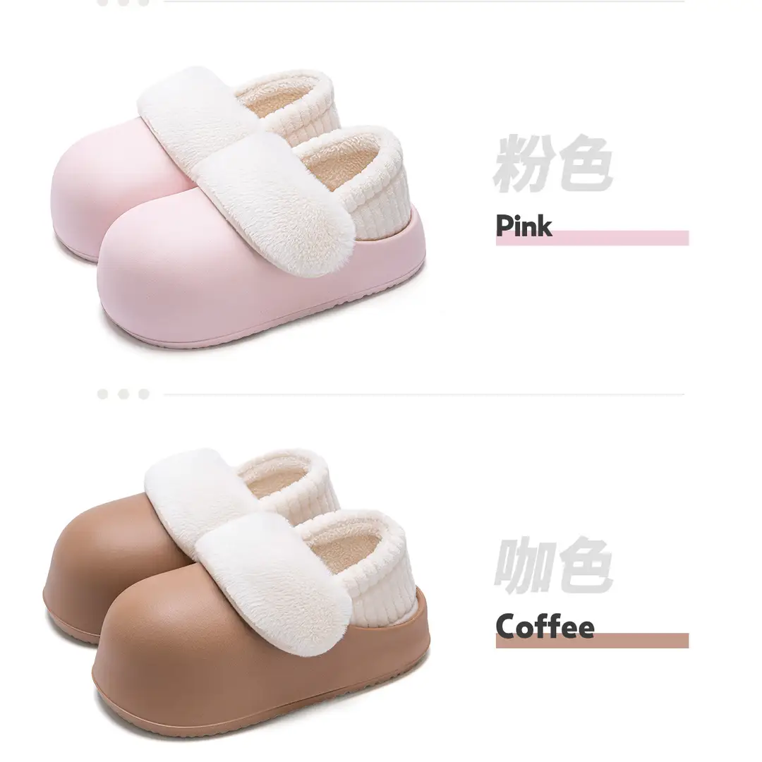 Waterproof Cotton Slippers for Women, Winter 2026 New Model, Detachable Heel, Home Thick-Soled Warm Plush Cotton Shoes for Outdoor Wear — feature 21