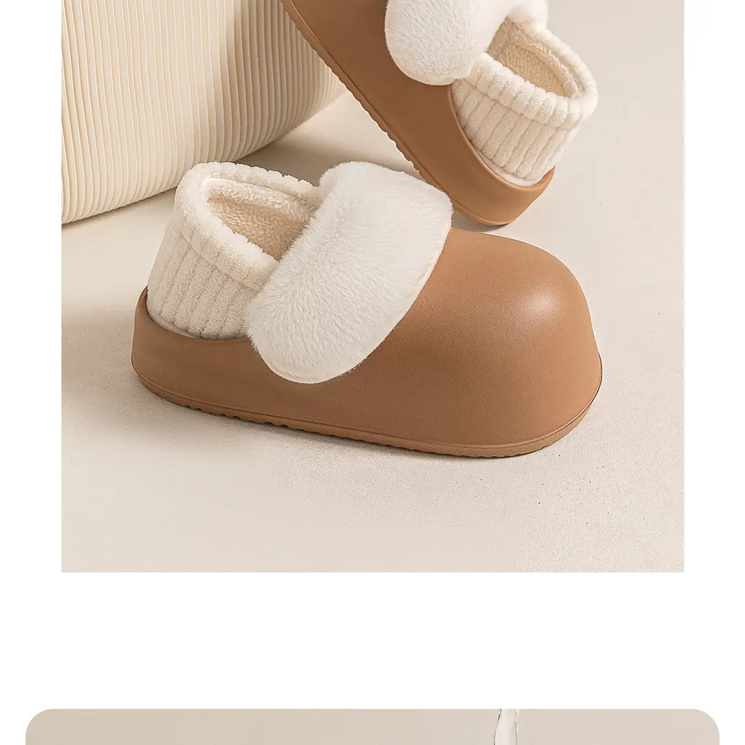 Waterproof Cotton Slippers for Women, Winter 2026 New Model, Detachable Heel, Home Thick-Soled Warm Plush Cotton Shoes for Outdoor Wear — feature 5