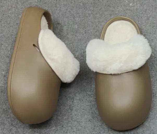Waterproof Cotton Slippers for Women, Winter 2026 New Model, Detachable Heel, Home Thick-Soled Warm Plush Cotton Shoes for Outdoor Wear