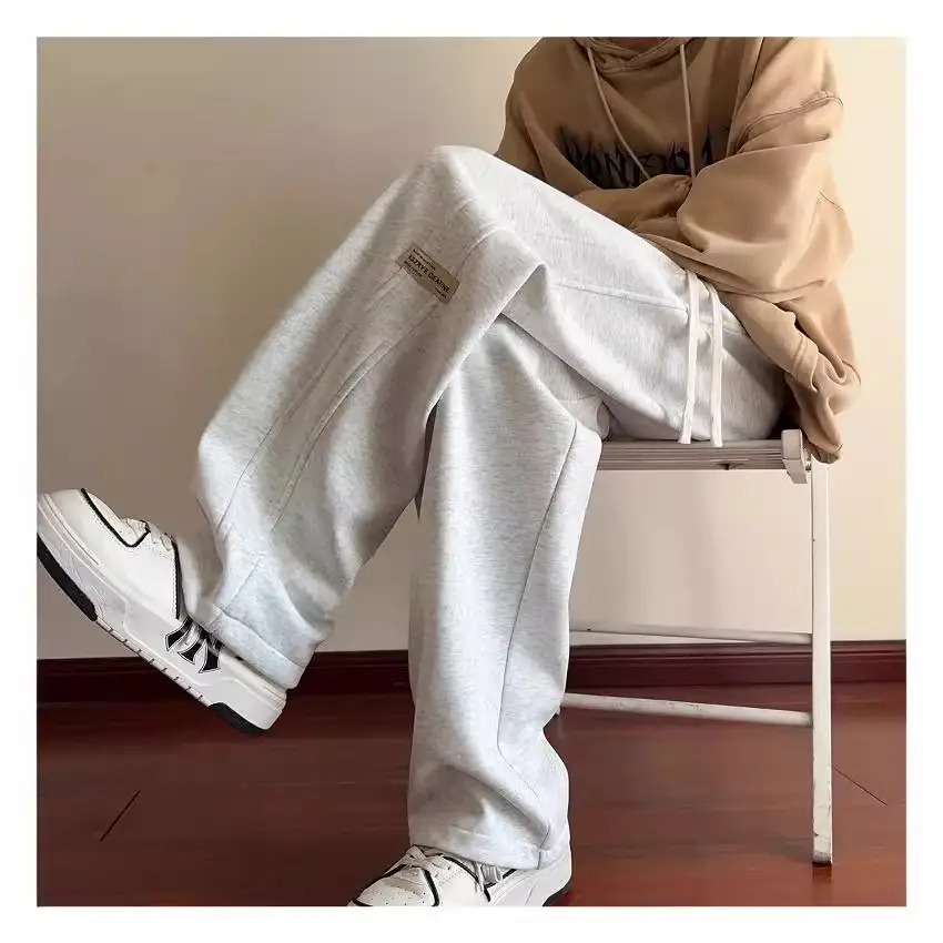 Gray Heavyweight Sports Pants for Men Large