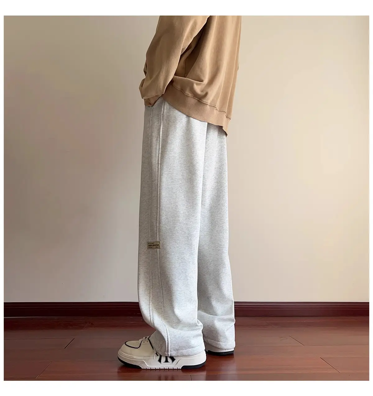 Gray Heavyweight Sports Pants for Men Large — feature 5