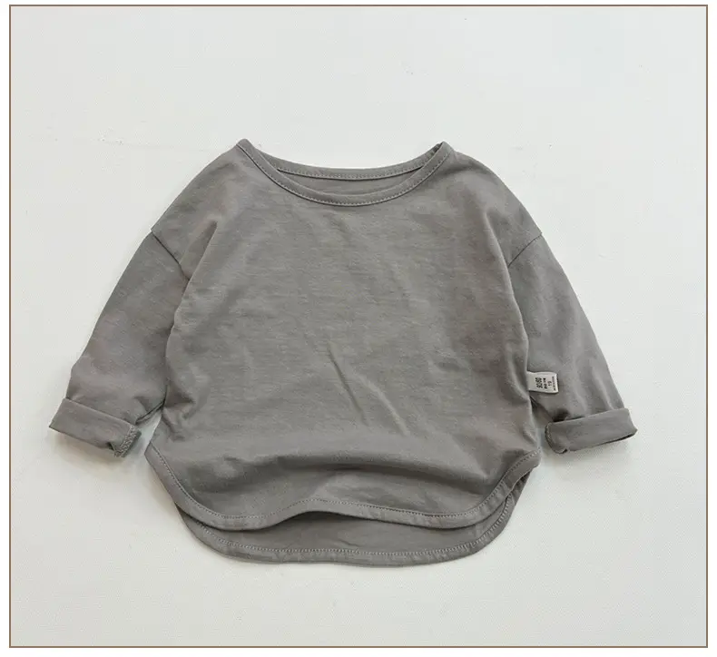 Girls Grey Long Sleeve Cotton T-Shirt — feature 9