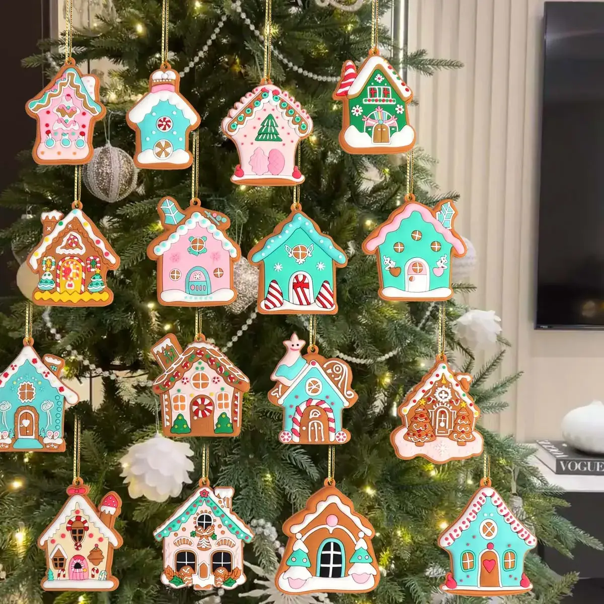 2025 Christmas Ginger Bear Hanging Ornaments Set