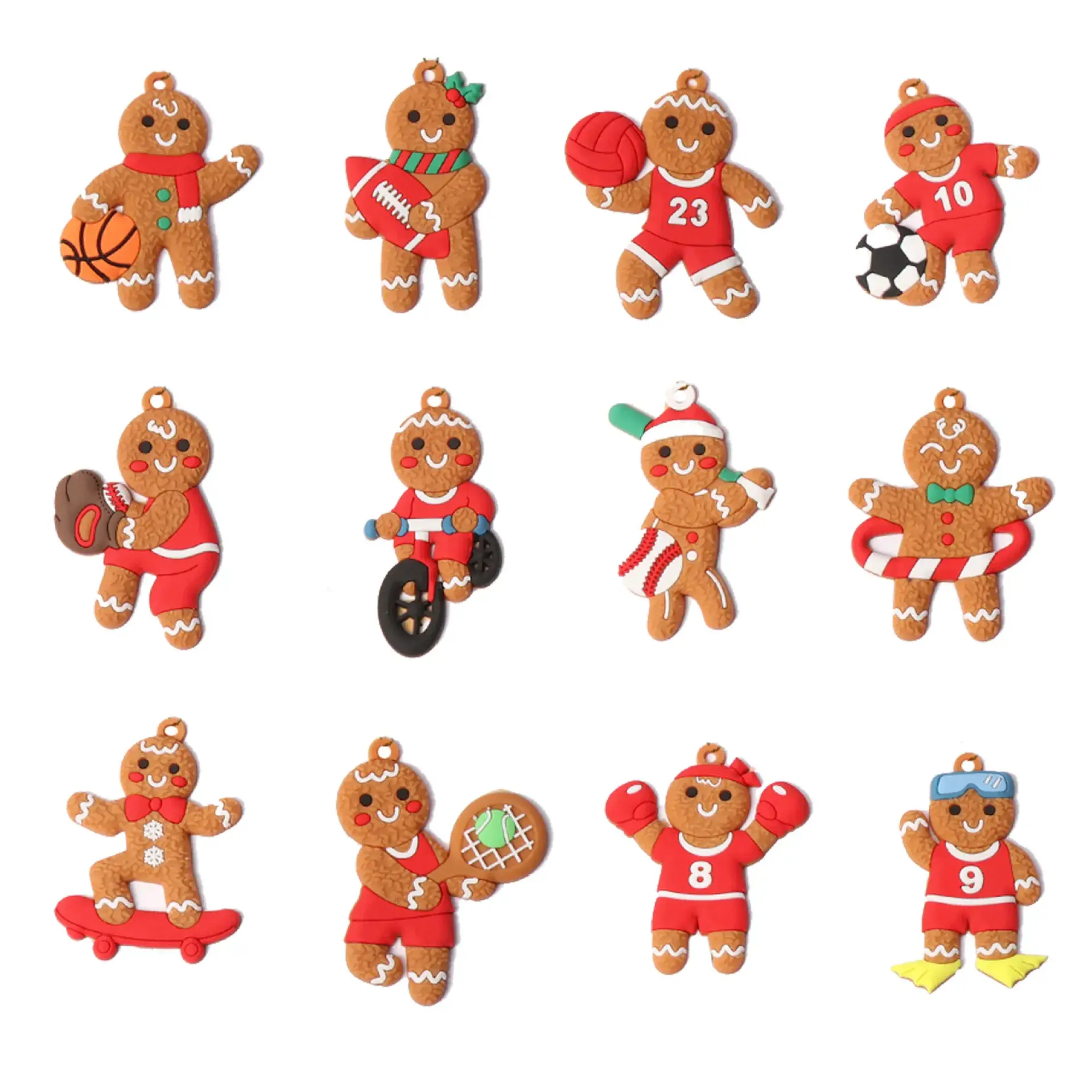 2025 Christmas Ginger Bear Hanging Ornaments Set