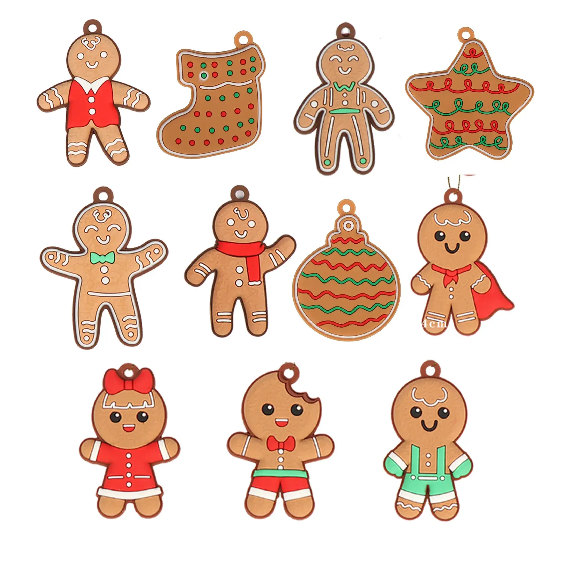 2025 Christmas Ginger Bear Hanging Ornaments Set