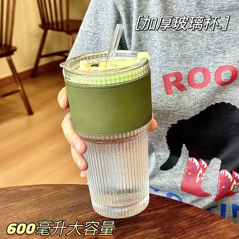600ml Cross-Border Cold Drink Cup with Straw Lid - Image 2