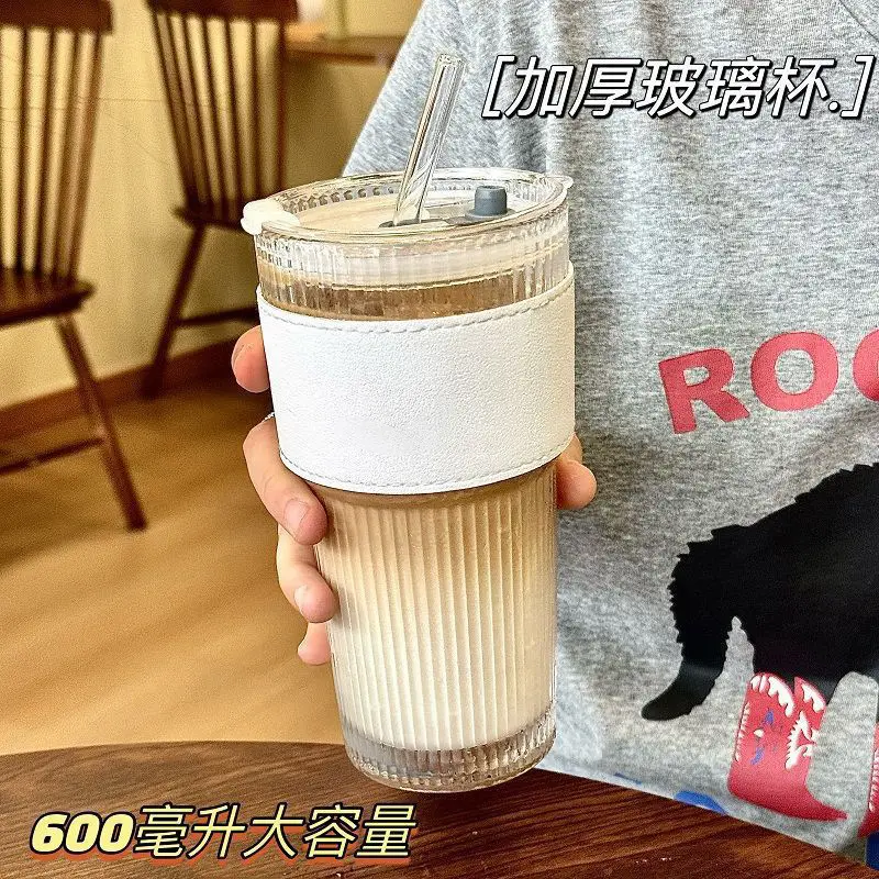 600ml Cross-Border Cold Drink Cup with Straw Lid - Image 4