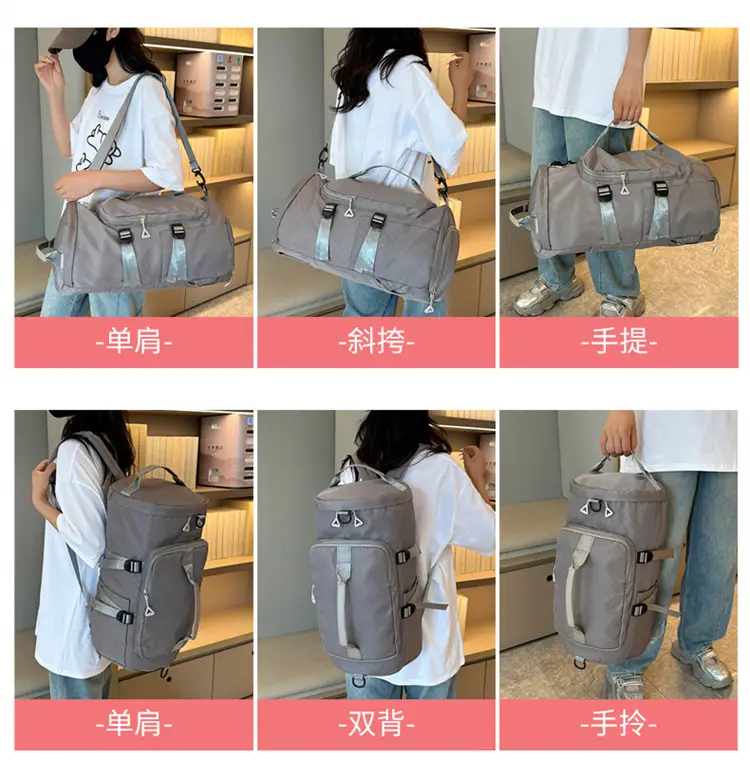 Launderable Travel Bag Women Men Purple Double Shoulder — feature 15