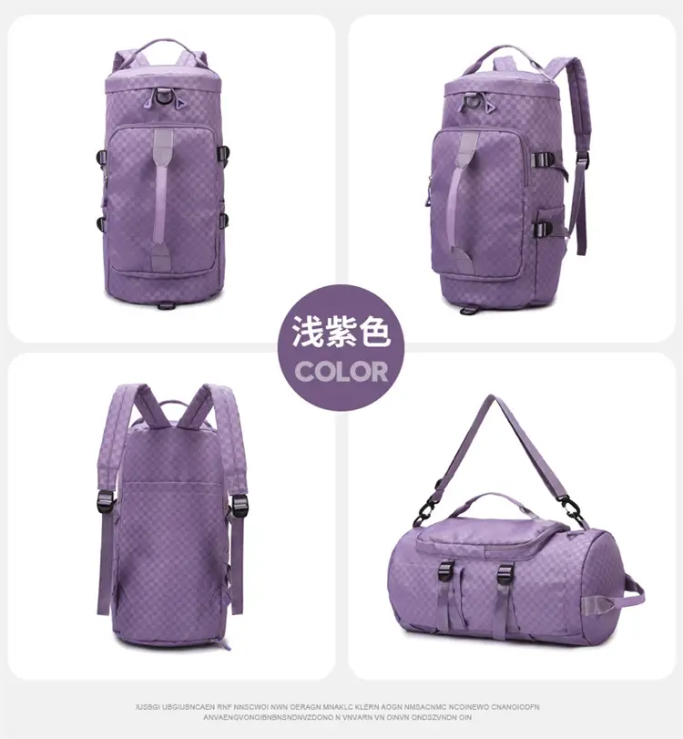 Launderable Travel Bag Women Men Purple Double Shoulder — feature 22