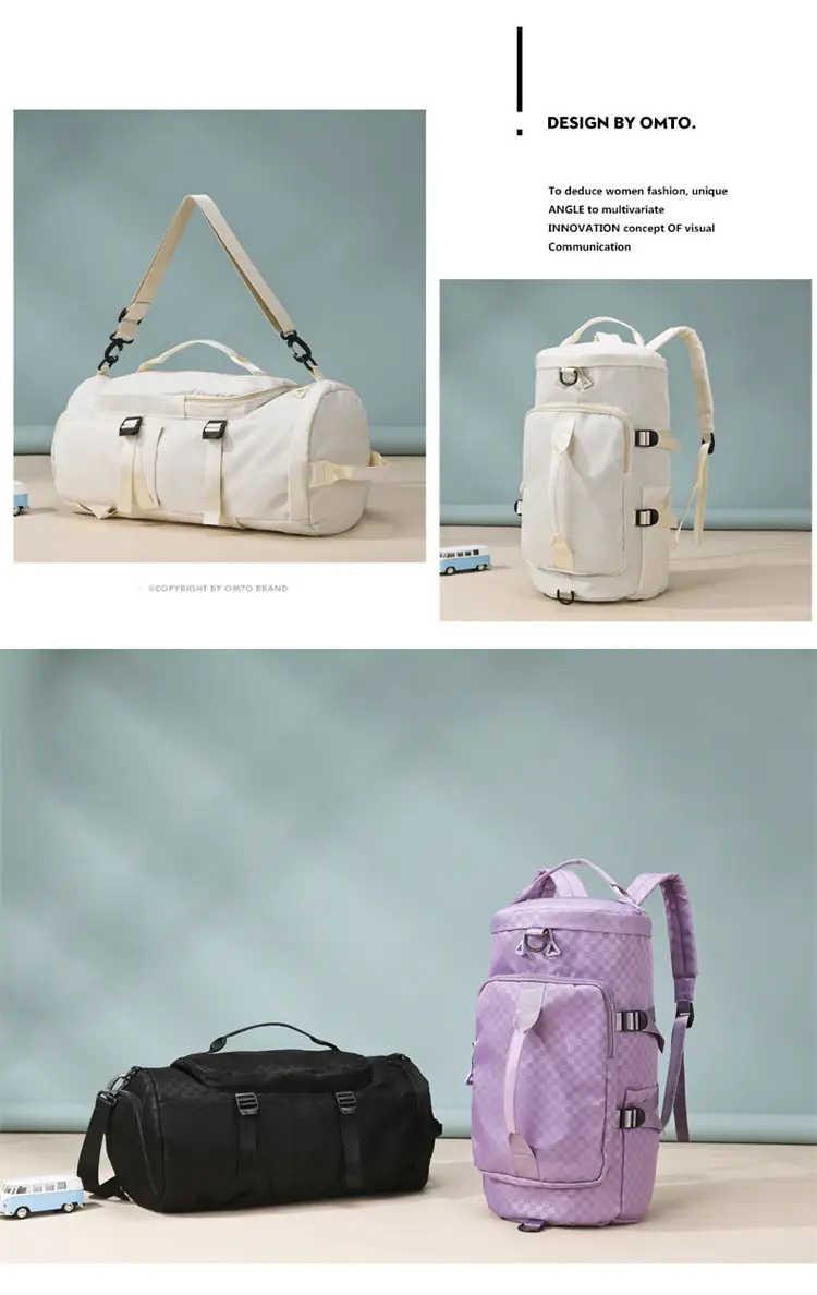 Launderable Travel Bag Women Men Purple Double Shoulder — feature 24