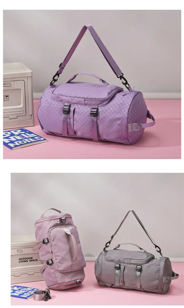 Launderable Travel Bag Women Men Purple Double Shoulder — feature 25