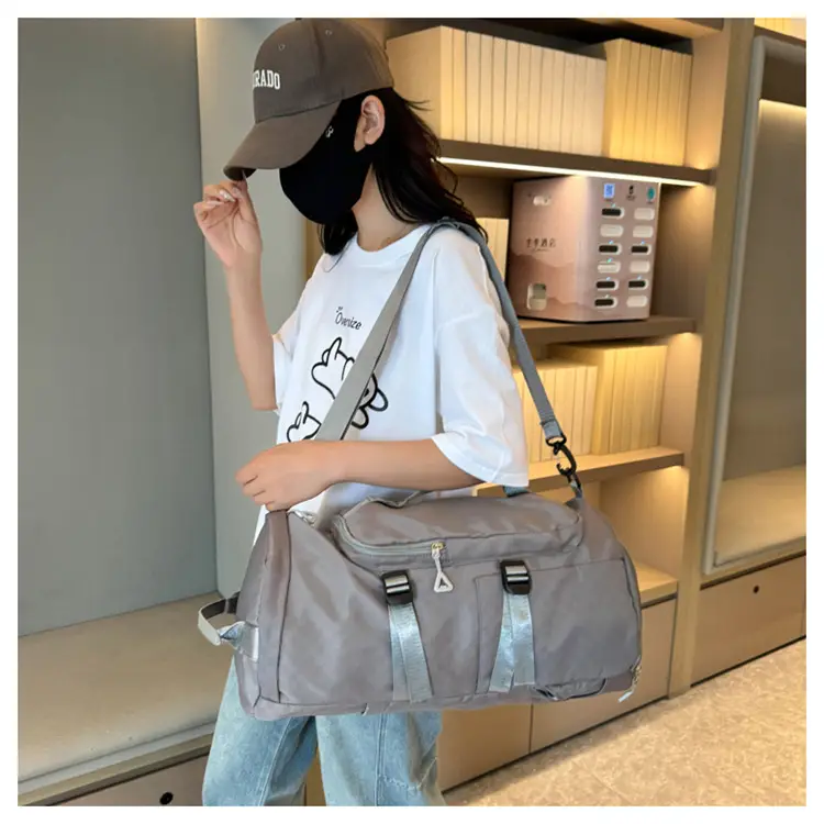 Launderable Travel Bag Women Men Purple Double Shoulder — feature 33