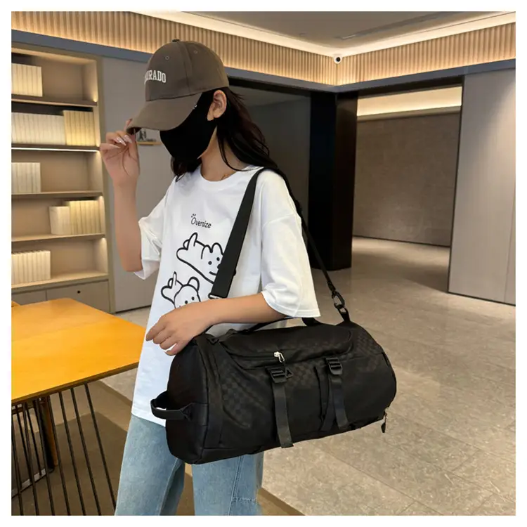 Launderable Travel Bag Women Men Purple Double Shoulder — feature 38