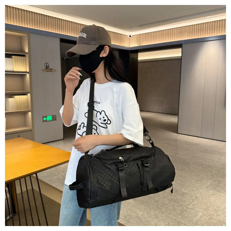 Launderable Travel Bag Women Men Purple Double Shoulder — feature 39