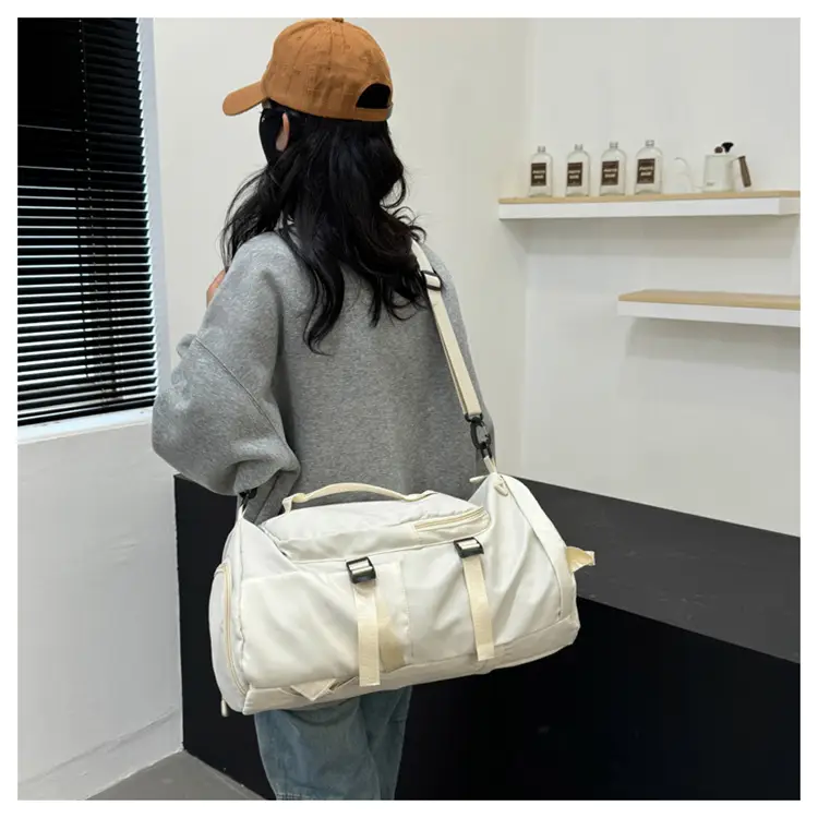 Launderable Travel Bag Women Men Purple Double Shoulder — feature 42