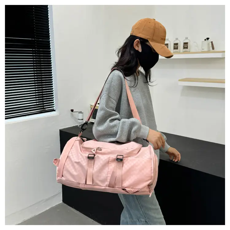 Launderable Travel Bag Women Men Purple Double Shoulder — feature 43