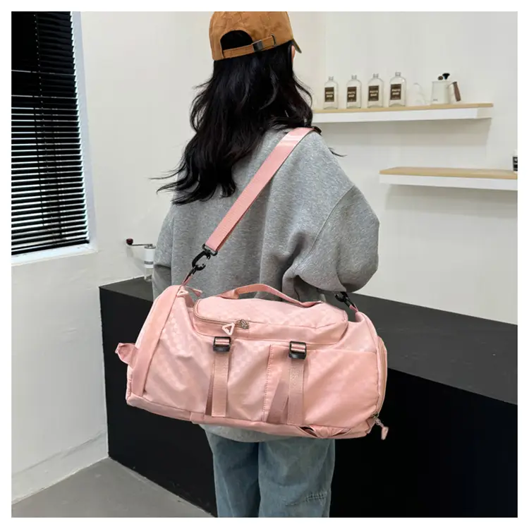 Launderable Travel Bag Women Men Purple Double Shoulder — feature 44