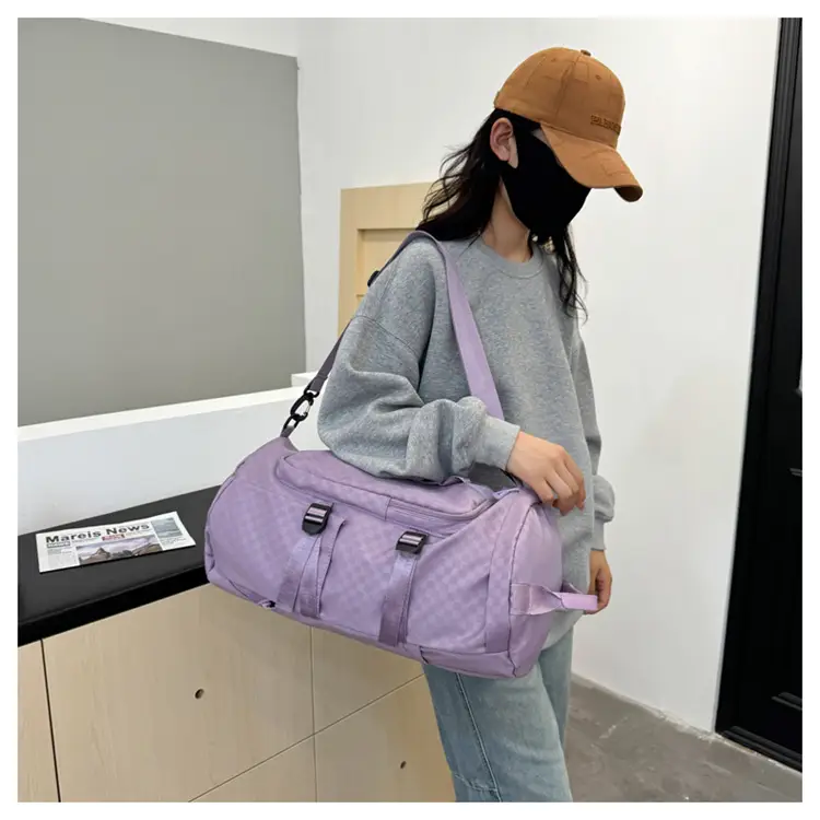 Launderable Travel Bag Women Men Purple Double Shoulder — feature 49