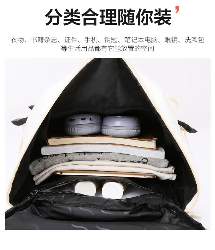 Launderable Travel Bag Women Men Purple Double Shoulder — feature 7