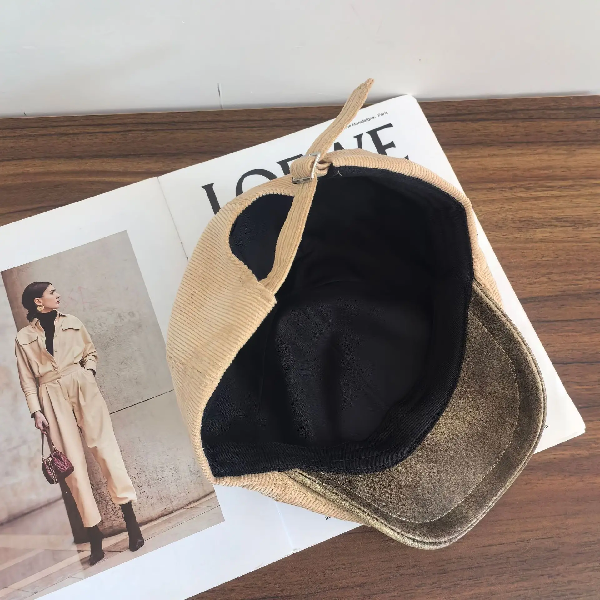 Black Cotton Painter's Hat for Women Small — feature 7