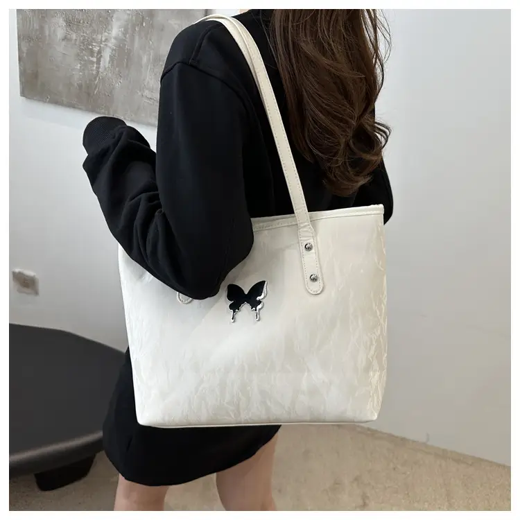 White Butterfly Hardware Shoulder Bag for Women — feature 12