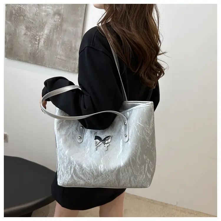 White Butterfly Hardware Shoulder Bag for Women — feature 14