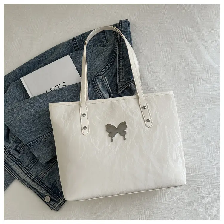 White Butterfly Hardware Shoulder Bag for Women — feature 27