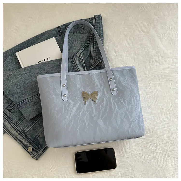 White Butterfly Hardware Shoulder Bag for Women — feature 9