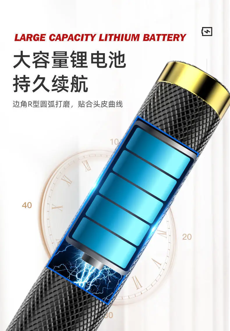 Professional Electric Hair Clipper with Gold Finish — feature 11
