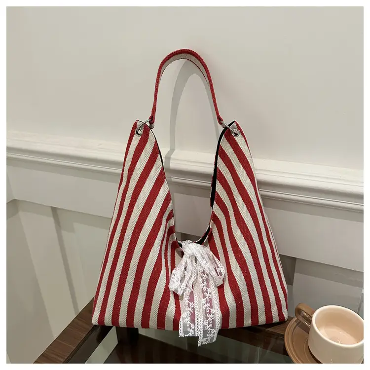2024 Striped Canvas Shoulder Bags for Women — feature 11