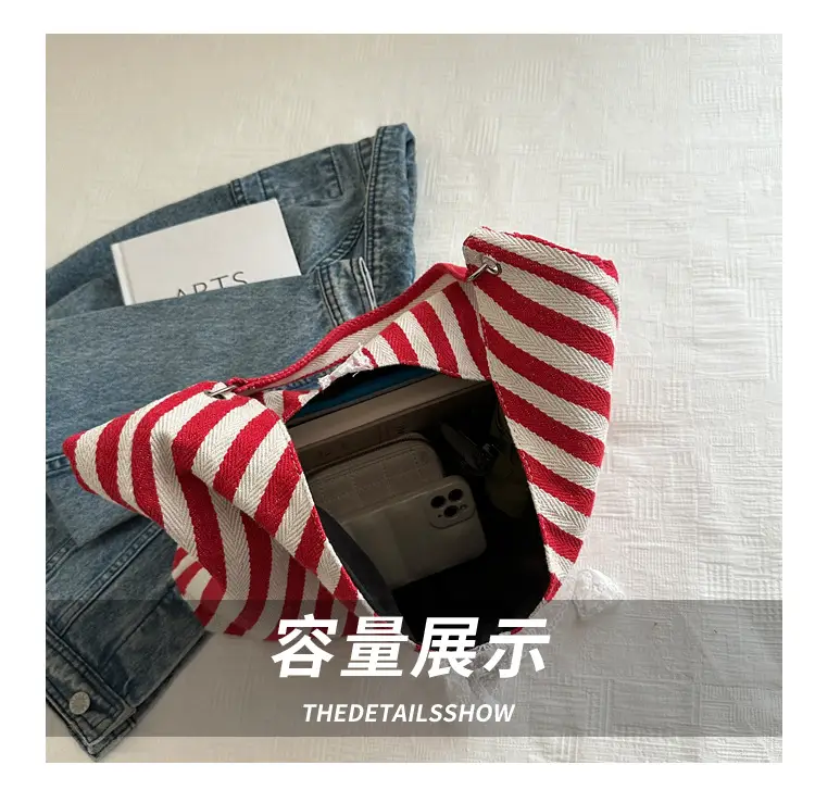 2024 Striped Canvas Shoulder Bags for Women — feature 7