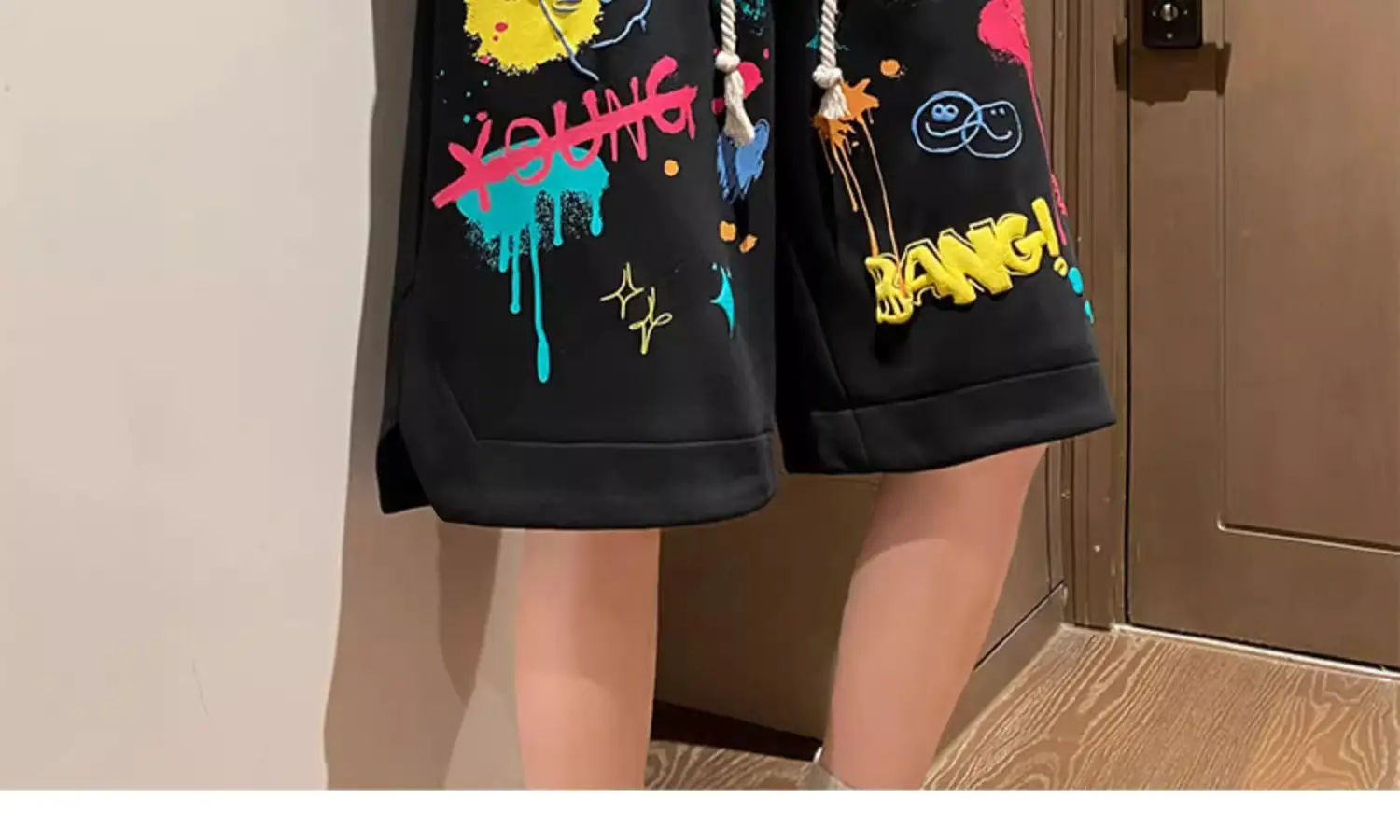 American Graffiti Shorts for Boys Black Dopamine Wear — feature 10