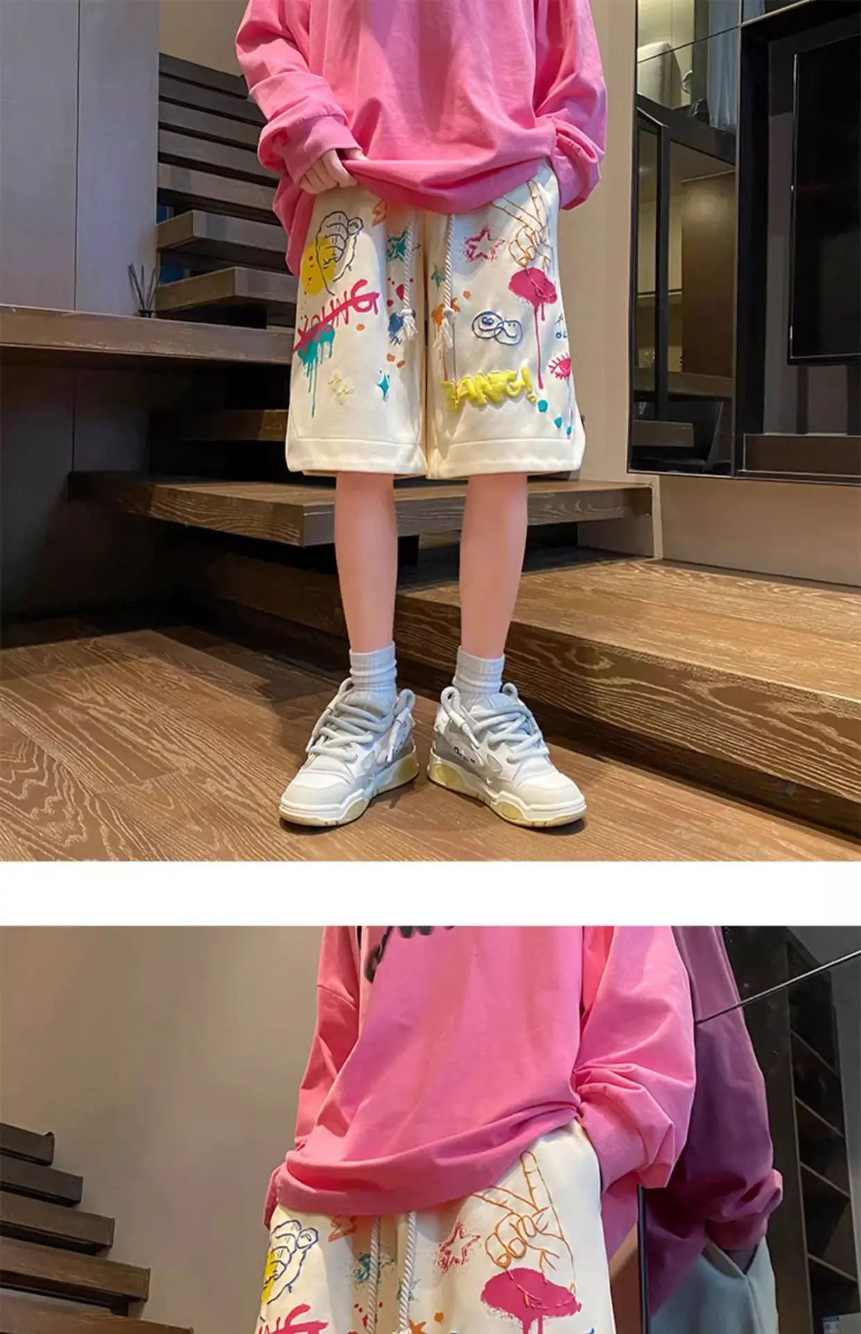 American Graffiti Shorts for Boys Black Dopamine Wear — feature 3