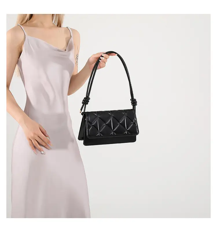 Korean Style Women's Brown Diamond Pattern Shoulder Bag — feature 16