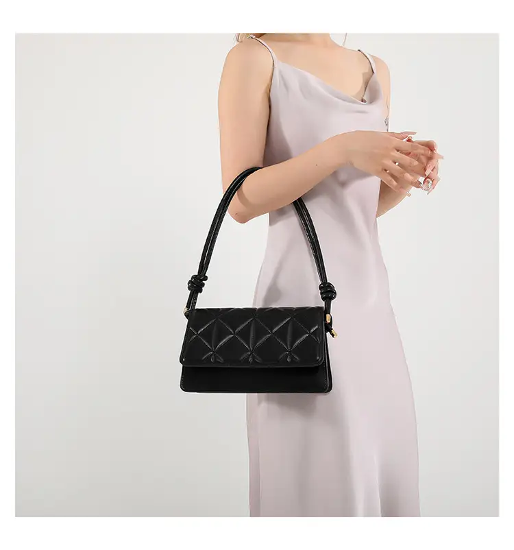 Korean Style Women's Brown Diamond Pattern Shoulder Bag — feature 17