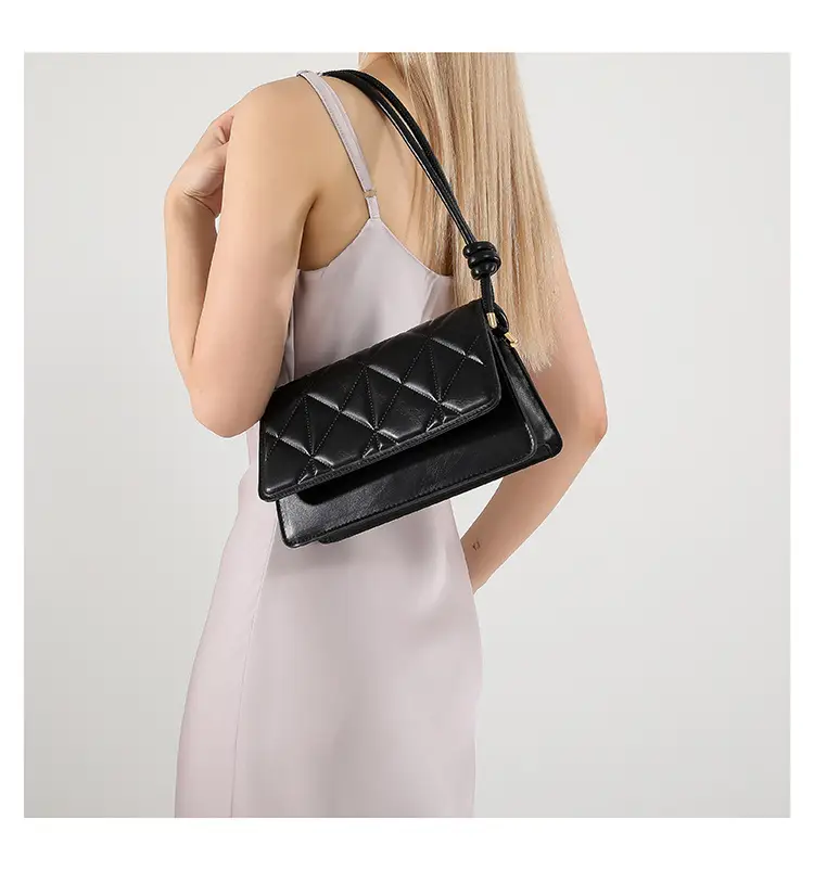 Korean Style Women's Brown Diamond Pattern Shoulder Bag — feature 19
